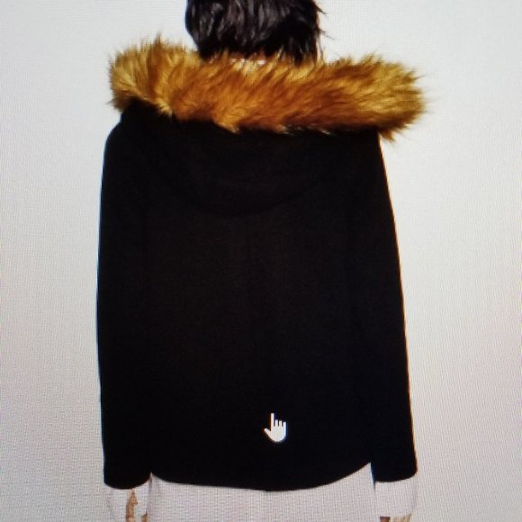 Zara coat with faux fur hood - XS NWOT - Picture 2 of 8